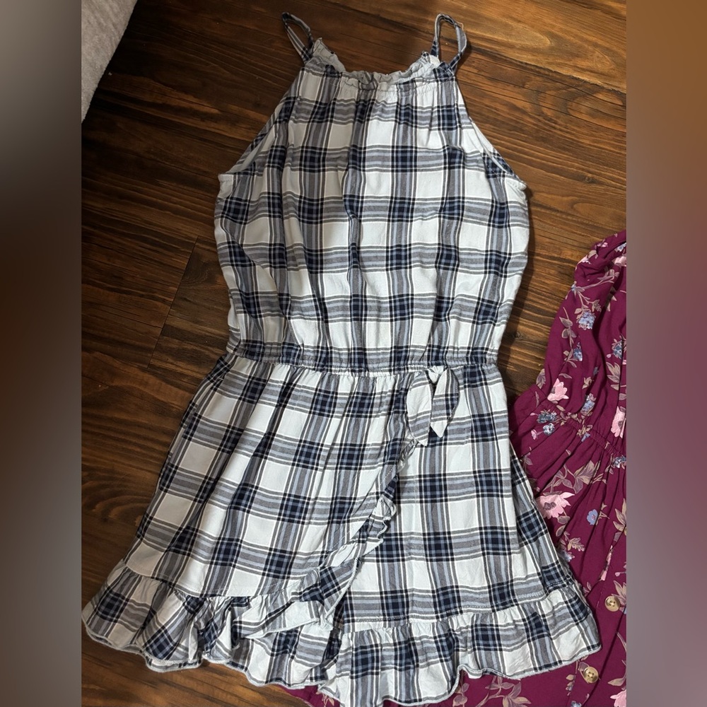Abercrombie Kids Blue Plaid Skort